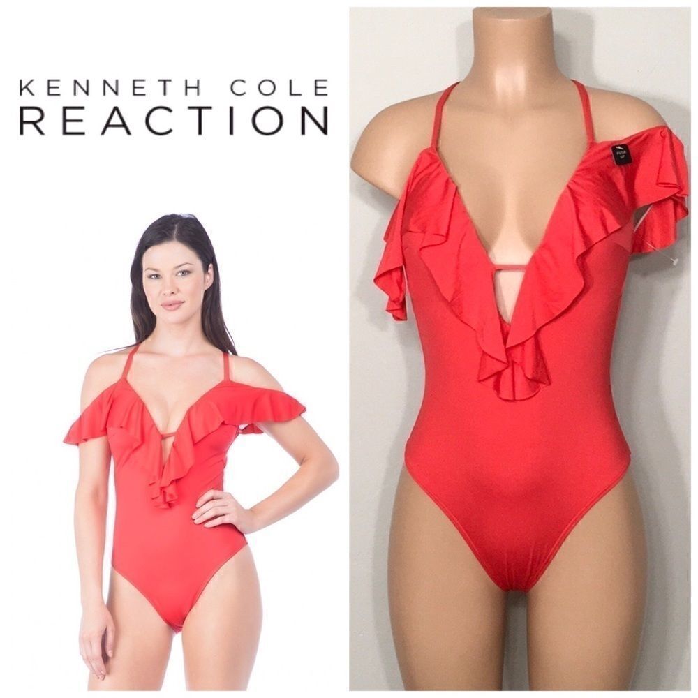 New. Kenneth Cole red swimsuit.